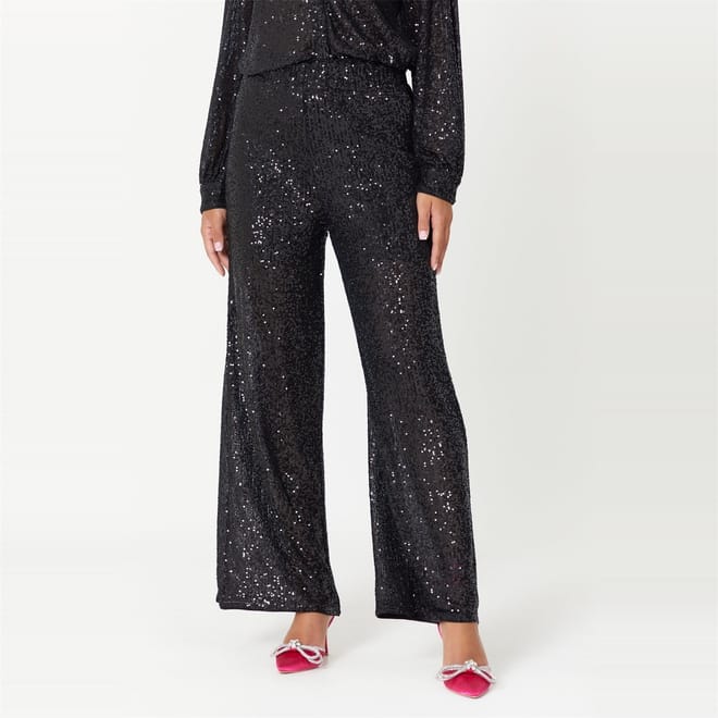 Sequin Wide Leg Trousers