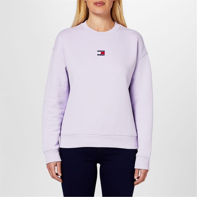 Boxy Fit Badge Crew Neck Sweatshirt