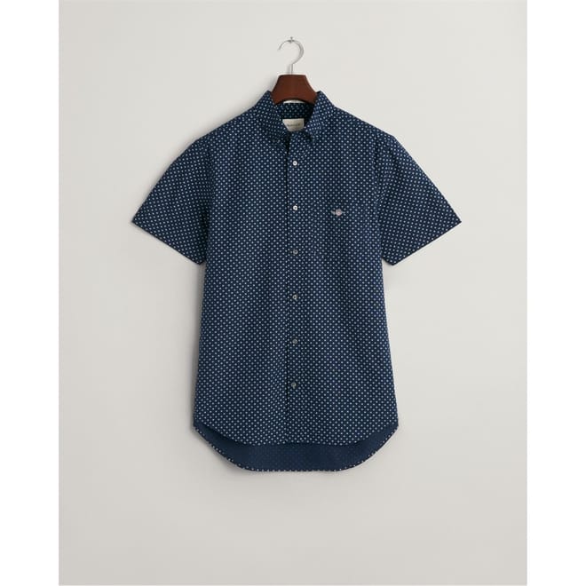 Micro Print Regular Fit Short Sleeve Shirt
