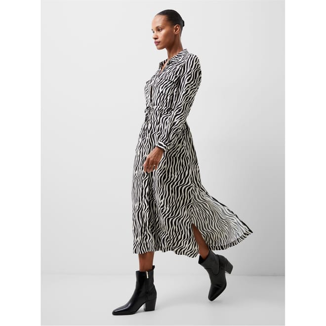Seine Delph Collared Neck Midi Shirtdress