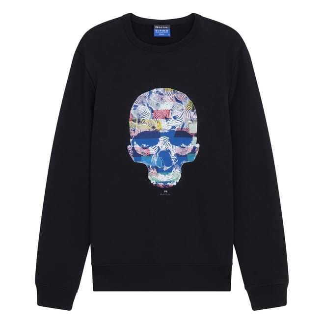 Mens Zebra Skull Print Sweatshirt