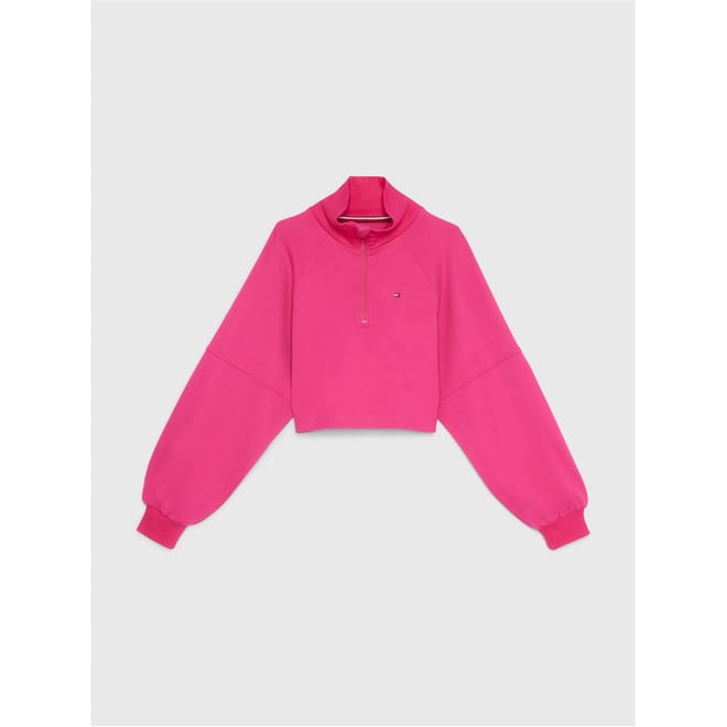 Cropped Mock Neck Regular Fit Sweatshirt