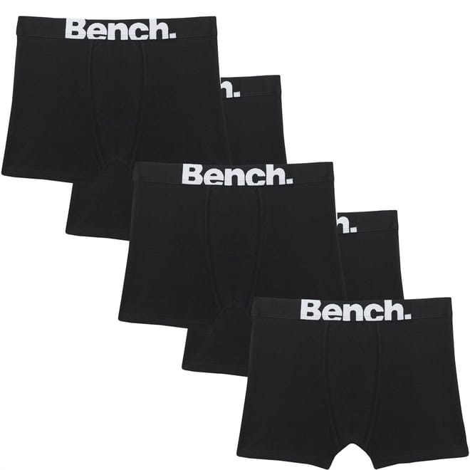 Boys Pack Of 5 Logo Black Trunks