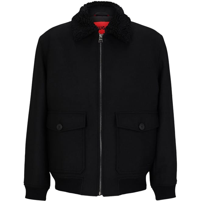Aviator Collared Neck Relaxed Fit Jacket