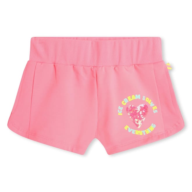 Heart Lettering Print Sweat Shorts