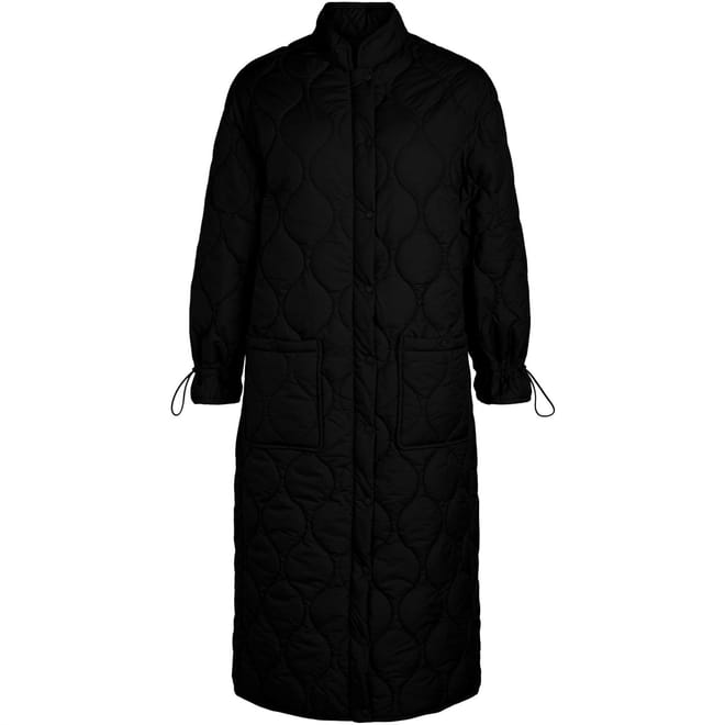 Mock Neck Relaxed Fit Quilt Coat