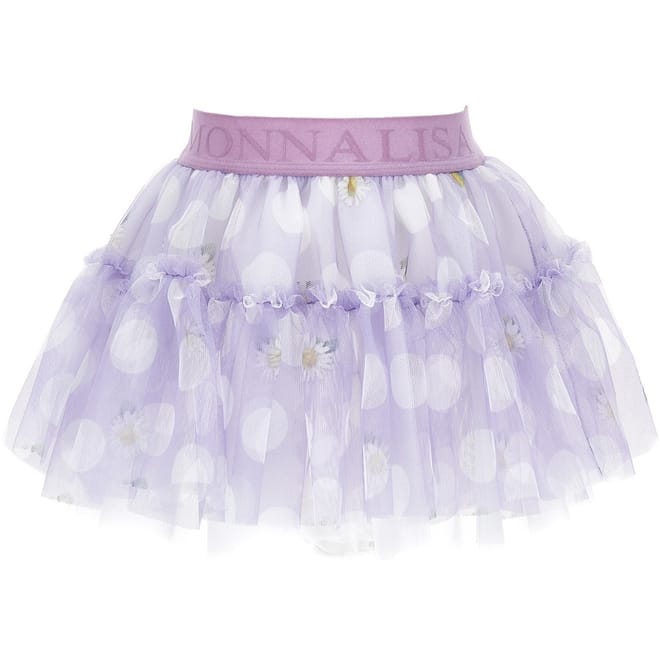 Tulle Skirt With Polka Dots And Daisies Junior