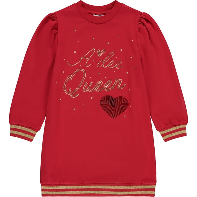Queen Crew Neck Midi Sweatshirt Dress