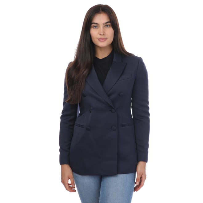 Seraph Double Breasted Satin Boyfriend Blazer