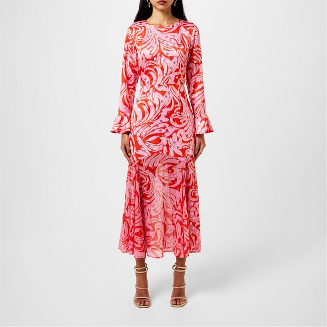 Crew Neck Maxi Wrap Dress