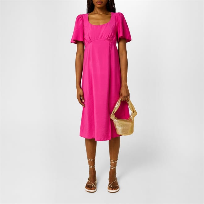Square Neck Midi A-Line Dress