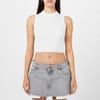 Cropped Mock Neck Slim Fit Tank