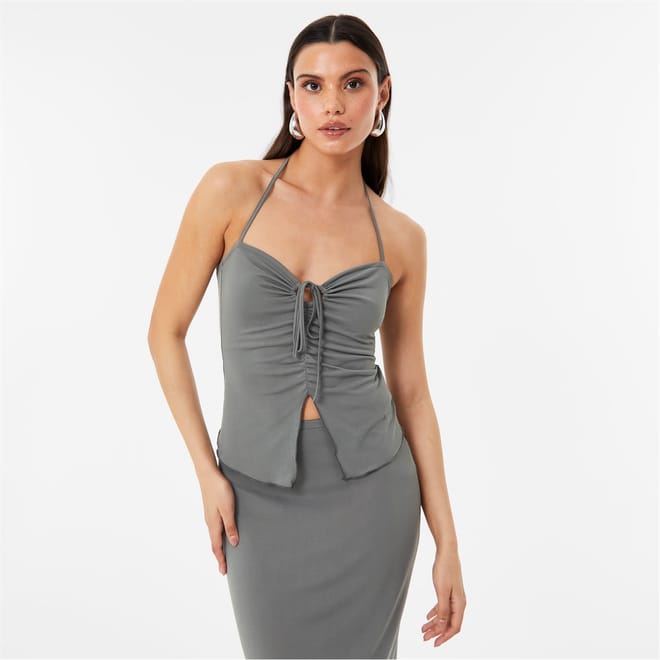 Butterfly Hem Halterneck Top