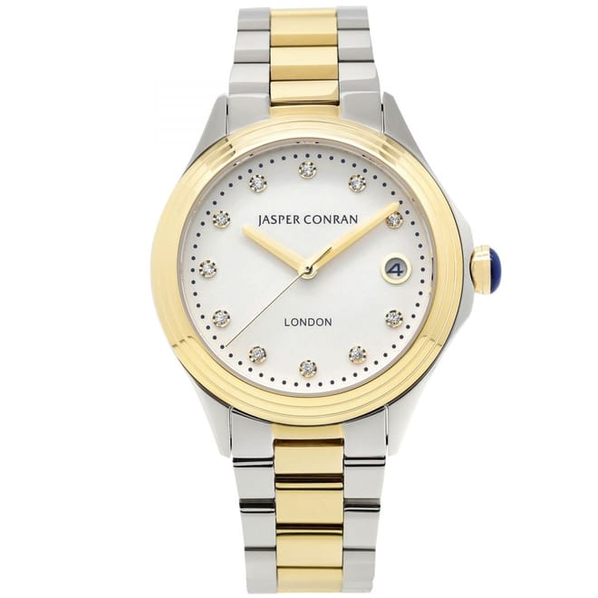 Steel Strap Two Tone Analogue Watch