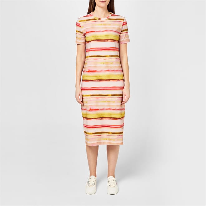 Scuba Crew Neck Midi T-Shirt Dress