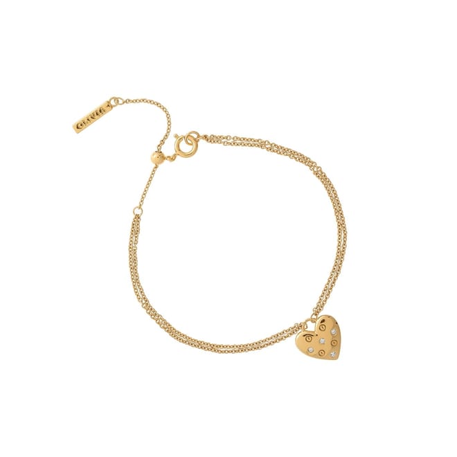 Heart Stud Plated Stainless Steel Bracelet