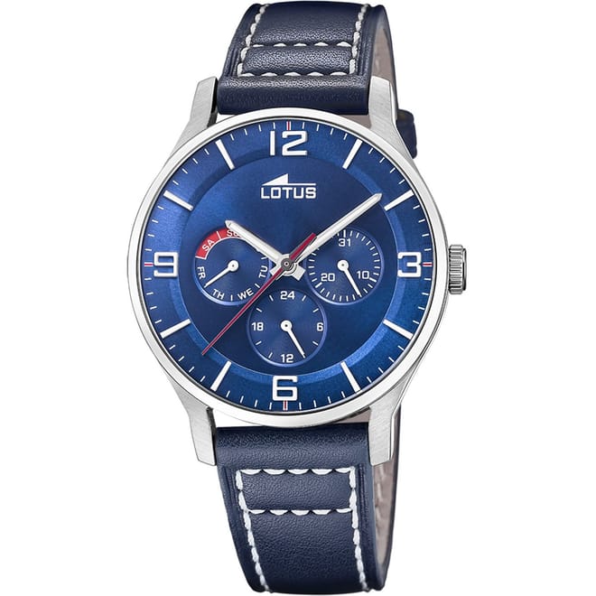 Leather Strap Steel Analogue Watch