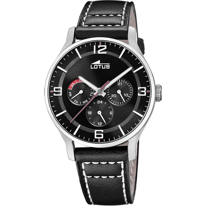 Leather Strap Steel Analogue Watch