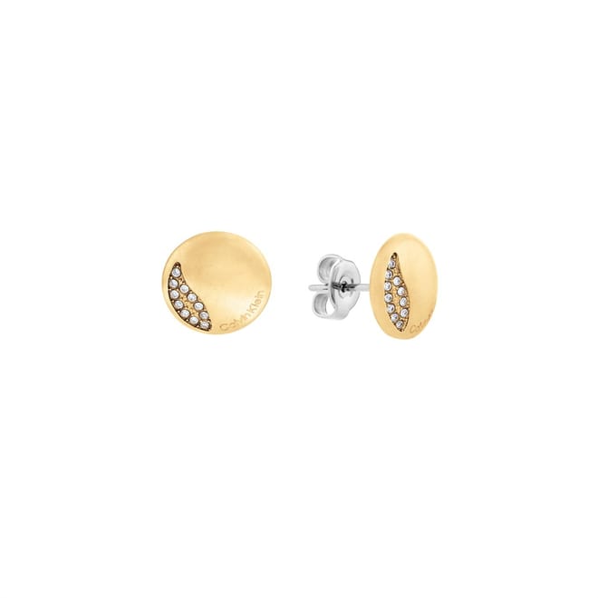 Cubic Zirconia Stud Earrings with Logo
