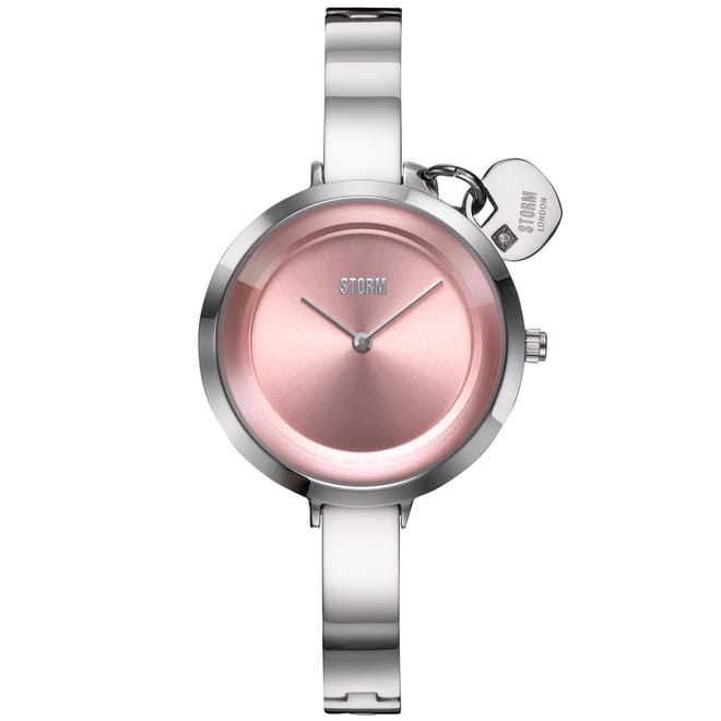 Mera Silver Impatiens Pink Stainless Steel Watch