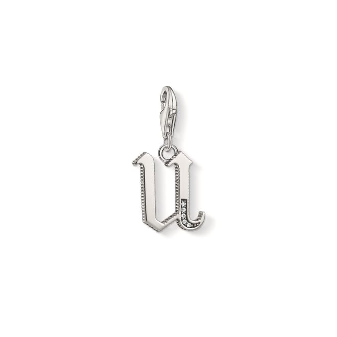 U Sterling Silver Charm