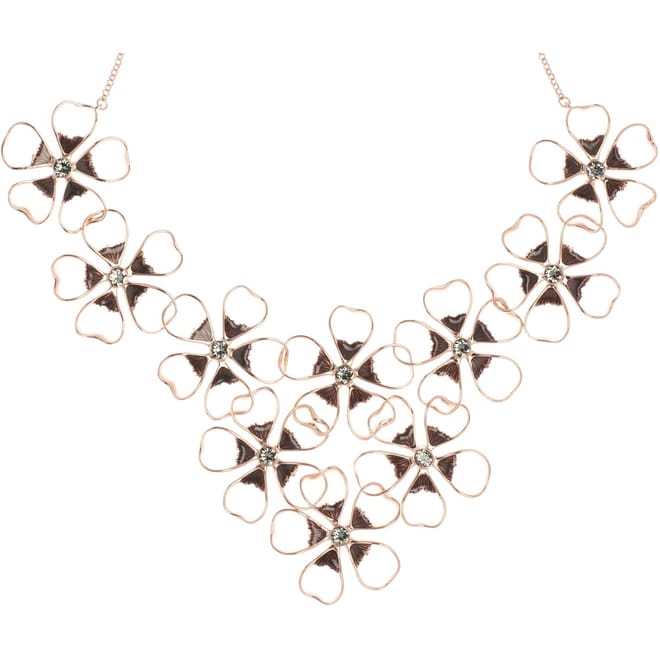 Enamel Flower Cluster Necklace