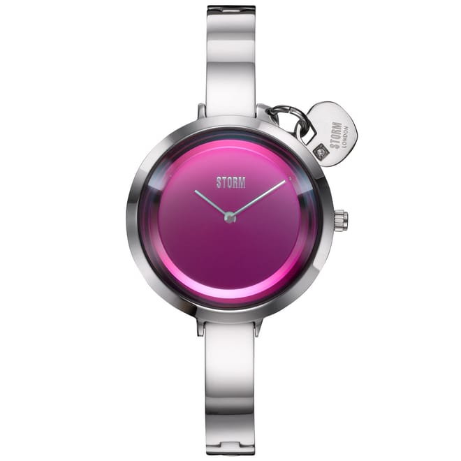 Mera Silver Lazer Purple Stainless Steel Watch