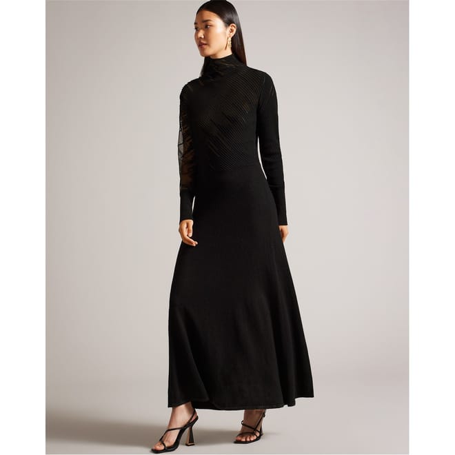 Tall Frill Turtleneck Maxi Dress