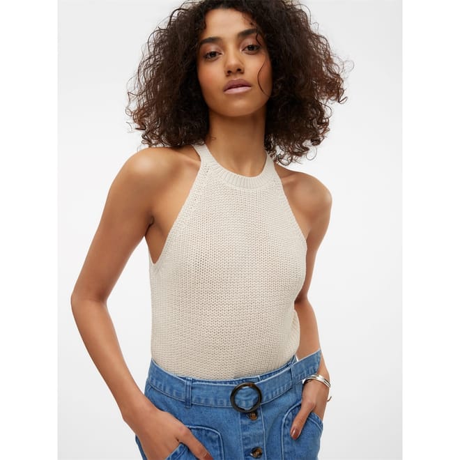 Crete Knit Halter Tank Top