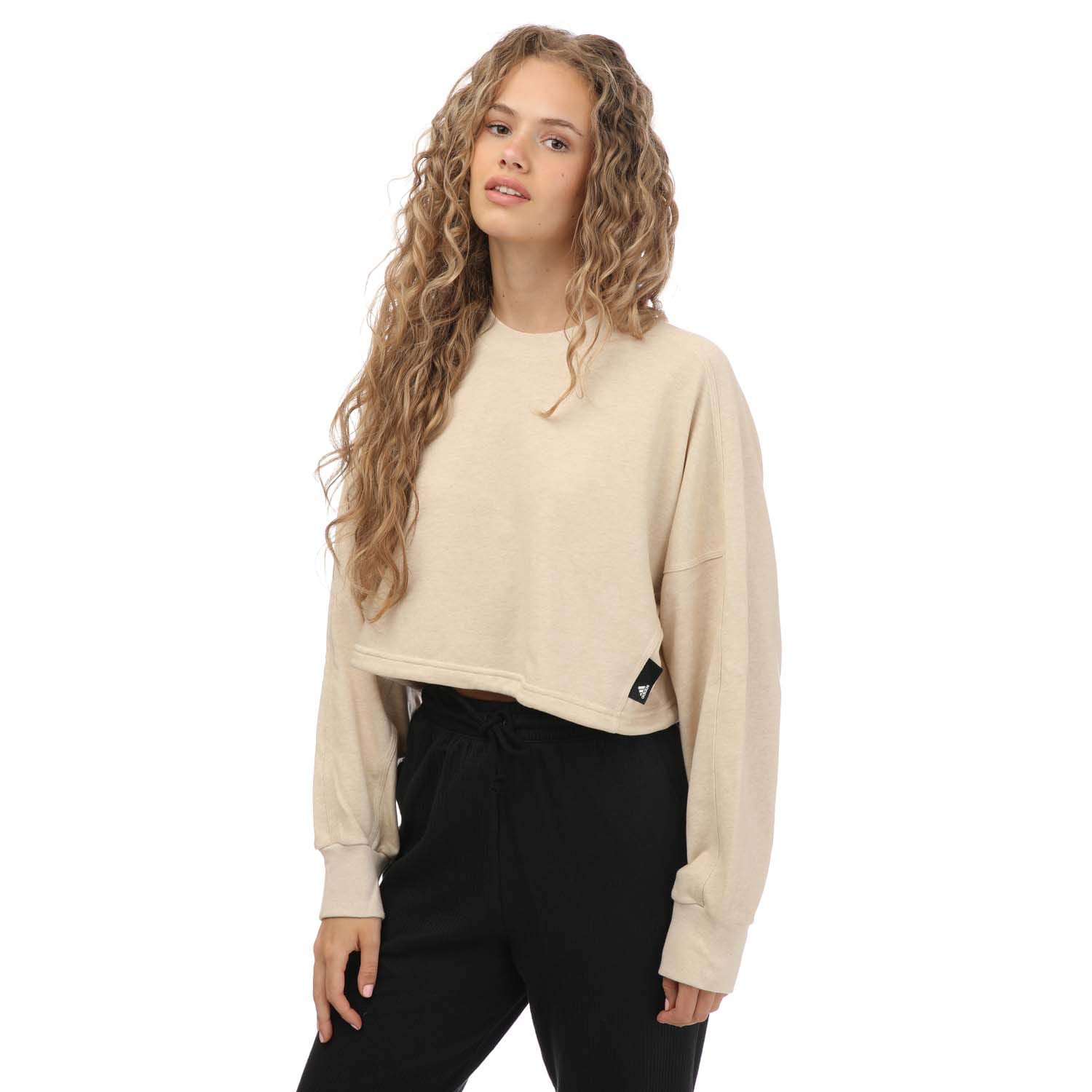 Beige adidas Studio Lounge Summer Crewneck Sweatshirt Get The Label