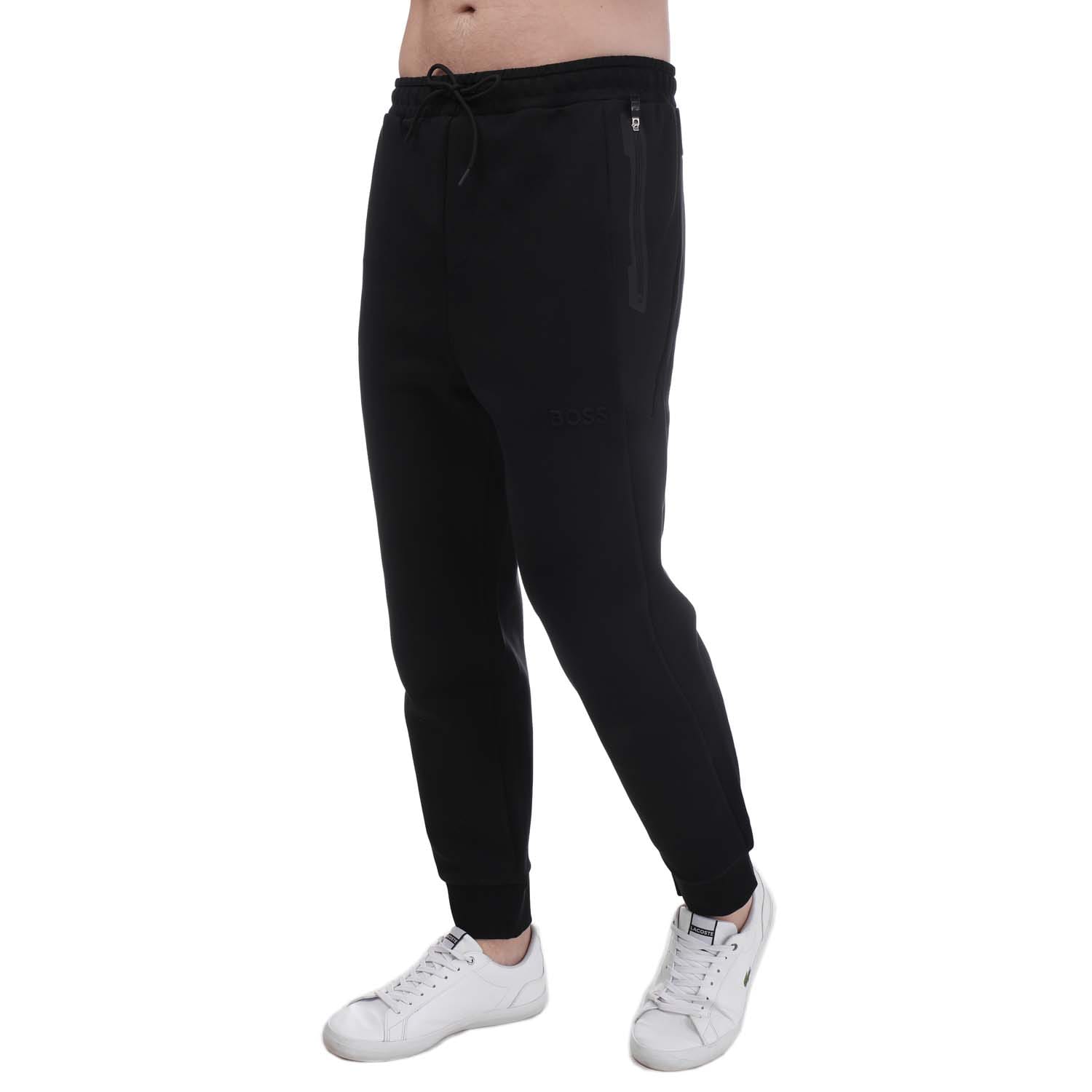 Hugo Boss Men's 3D Moulded Logo Tracksuit Bottoms - Black - Size: S