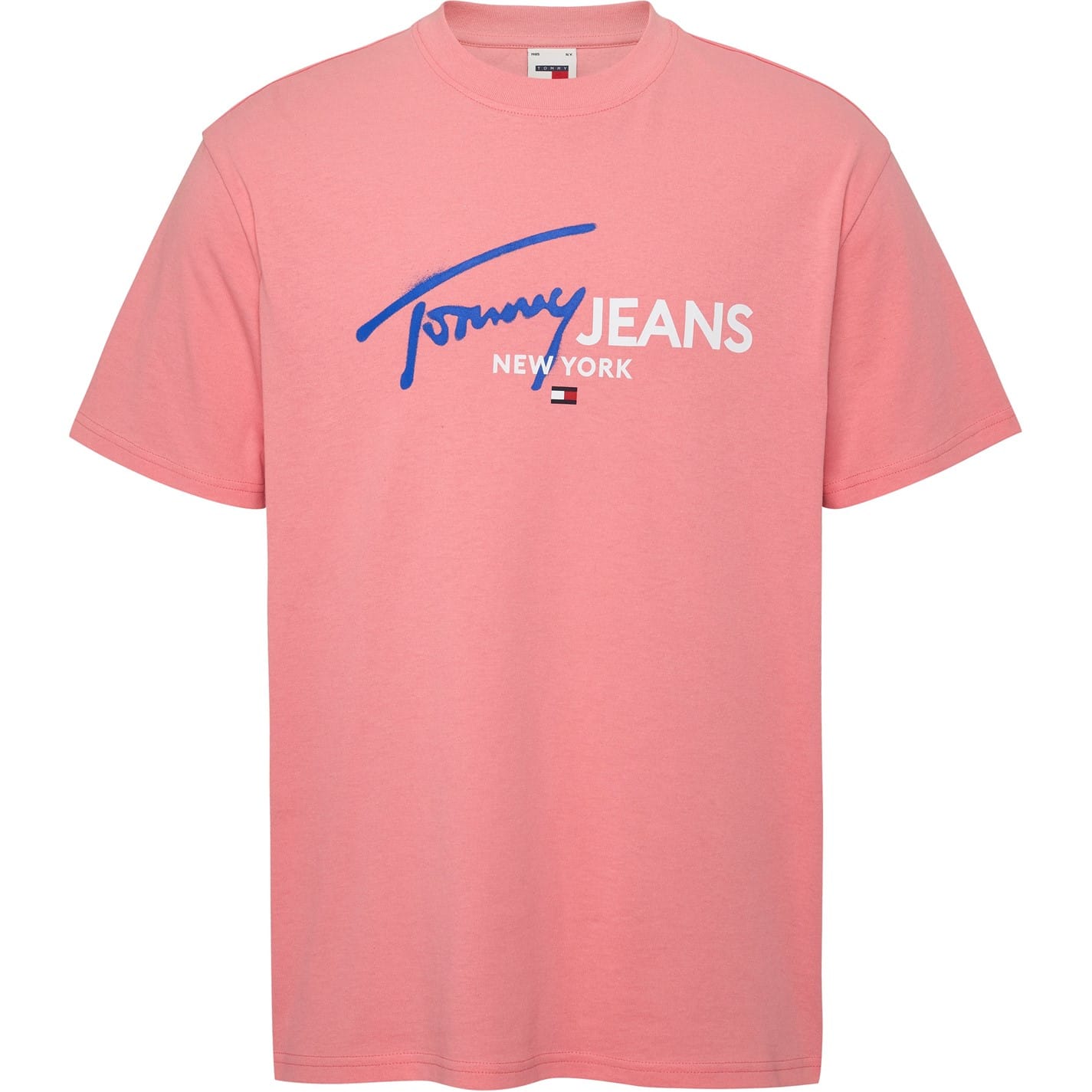 Pink tommy jeans t shirt online