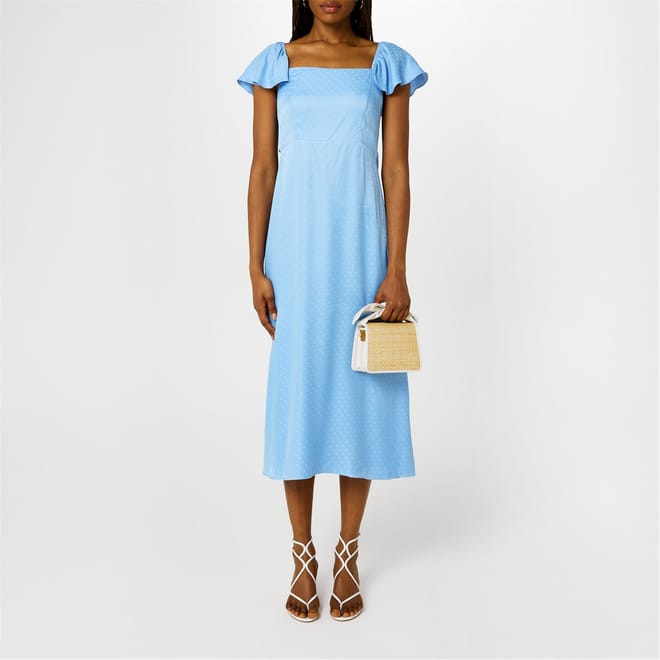 Plus Loopbac Crew Neck Midi Dress