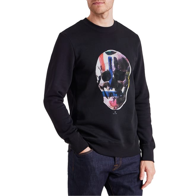 Skull Crew Neck Long Sleeve Sweatshirt