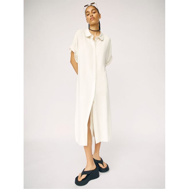 Tiana Collared Neck Midi Shirtdress