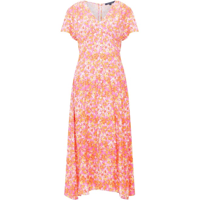 Cass Delph Ld42 V-Neck Midi A-Line Dress