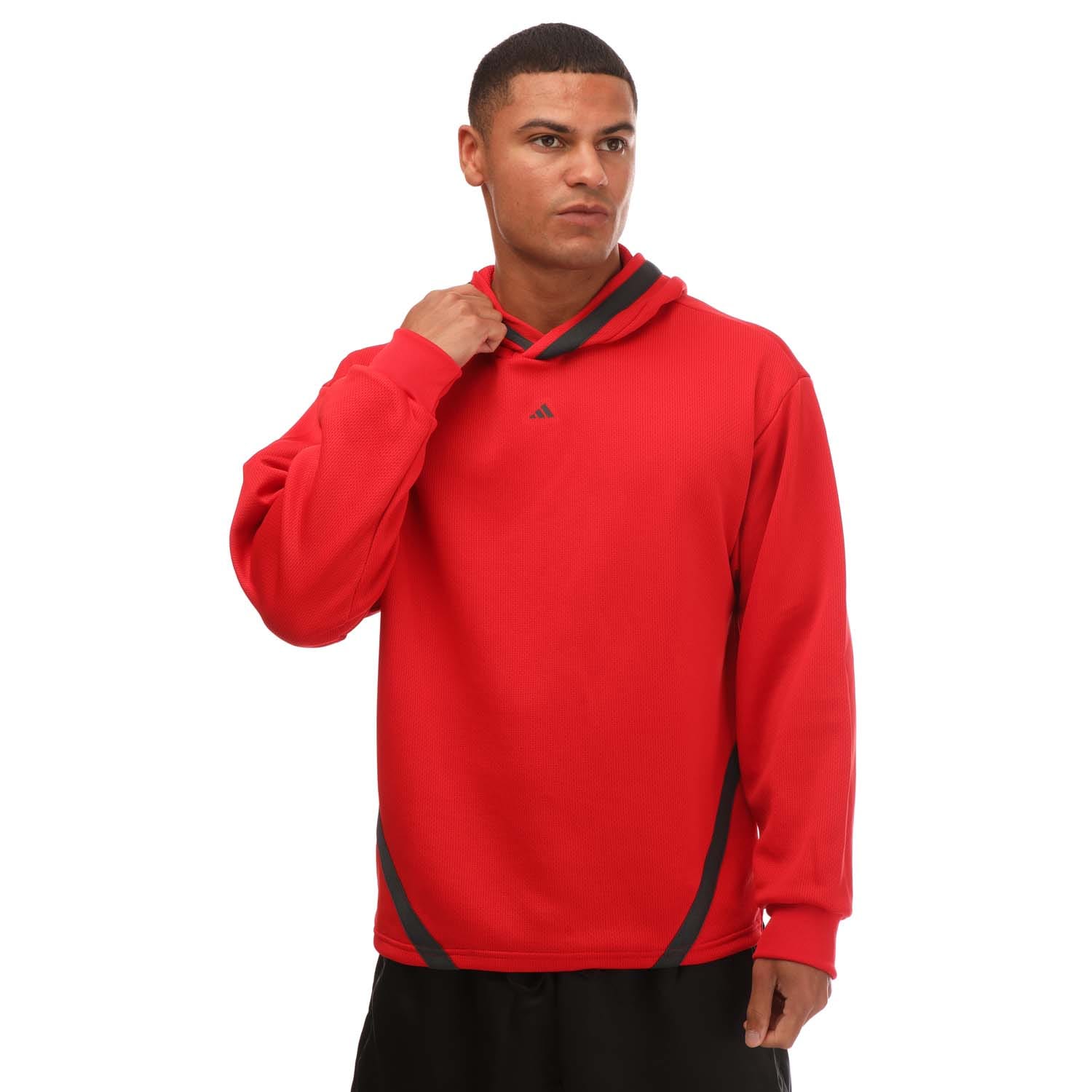 Red adidas Mens Select Basketball Hoodie Get The Label