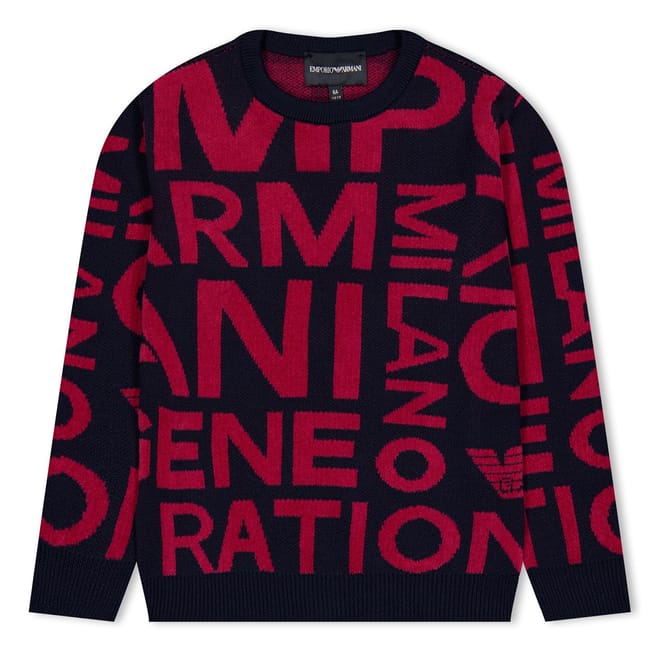 Knitted Crew Neck Lettering Sweater