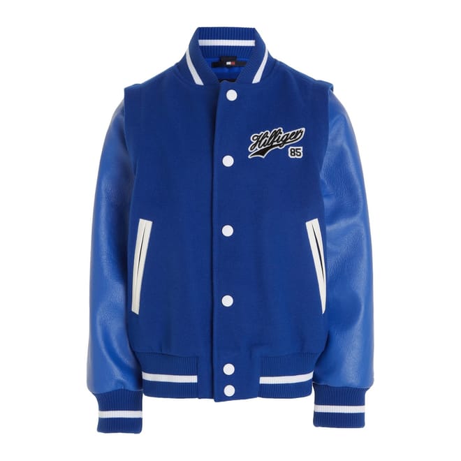 Zip Off Sleeves Script Back Logo Bomber Jacket Juniors