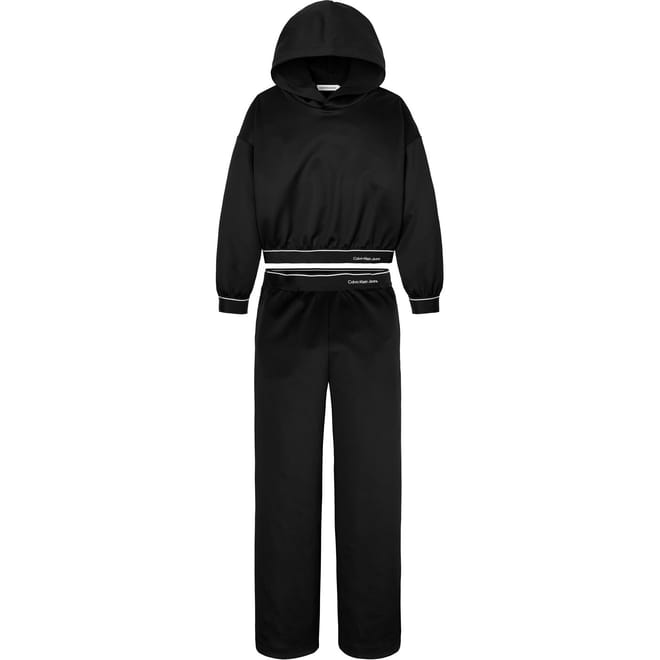 Hooded Long Sleeve Suit with Logo