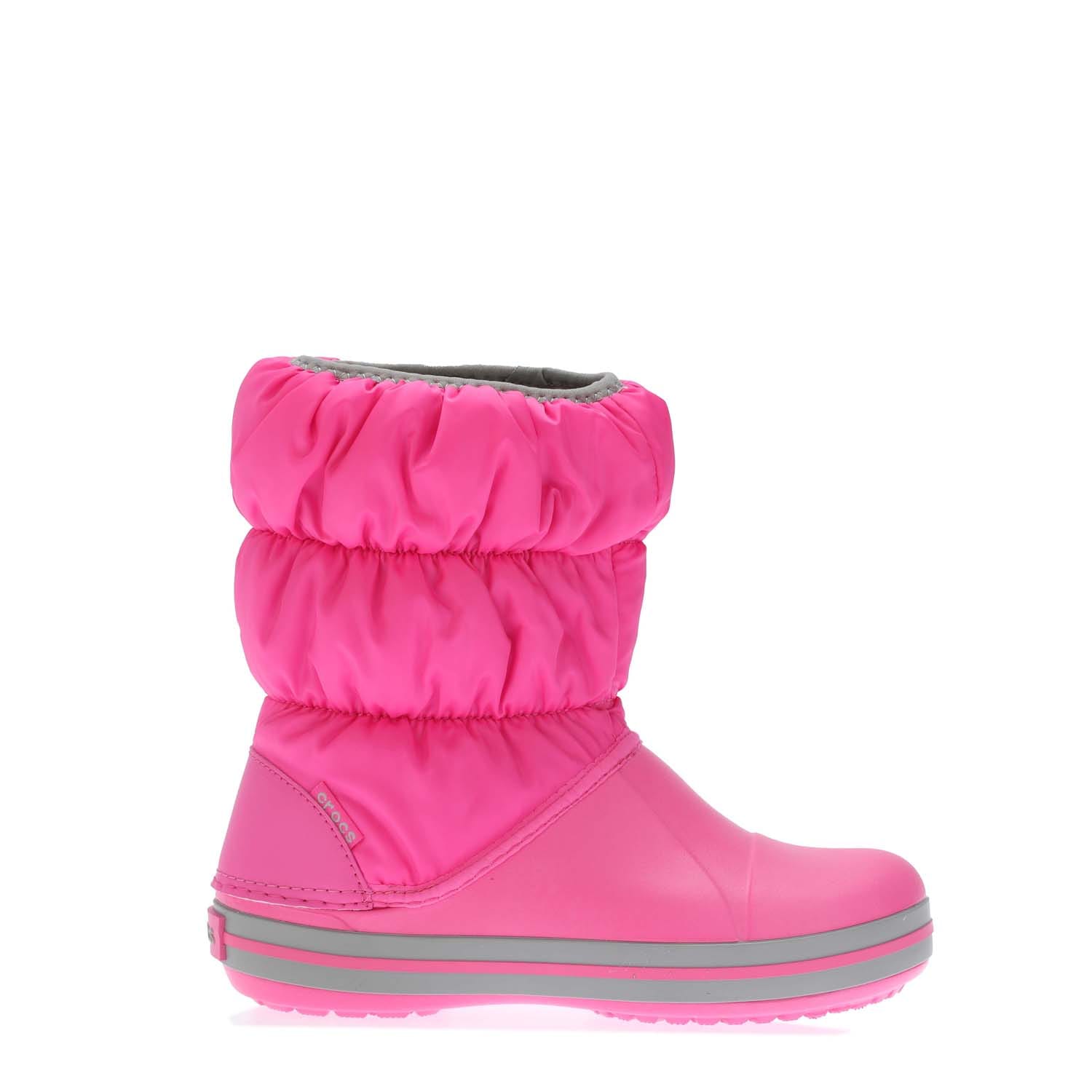 Pink winter crocs best sale