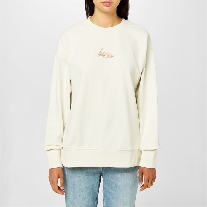 Crew Neck Relaxed Fit Long Sleeve Sweatshirt