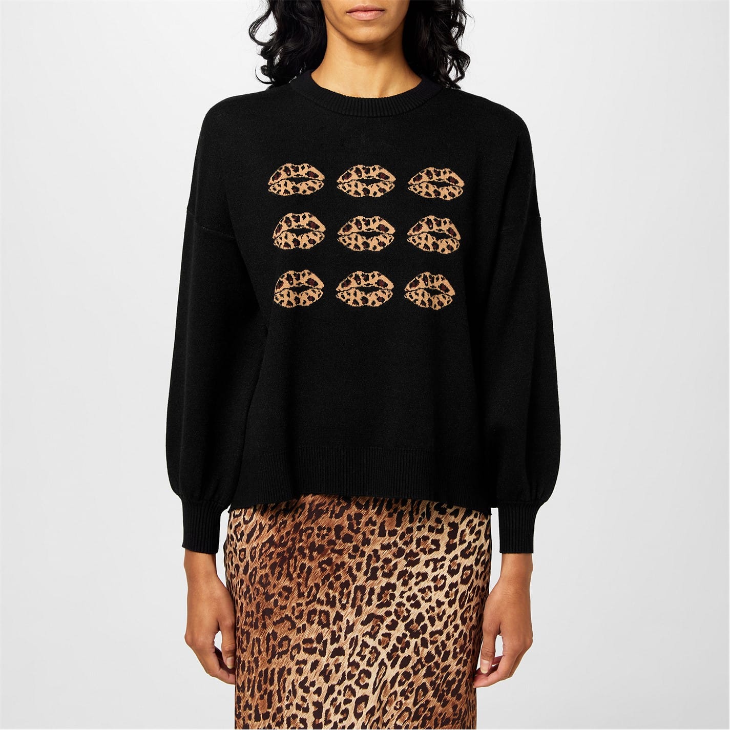 Black Never Fully Dressed Leopard Lips Copenhagen Jumper Get The Label