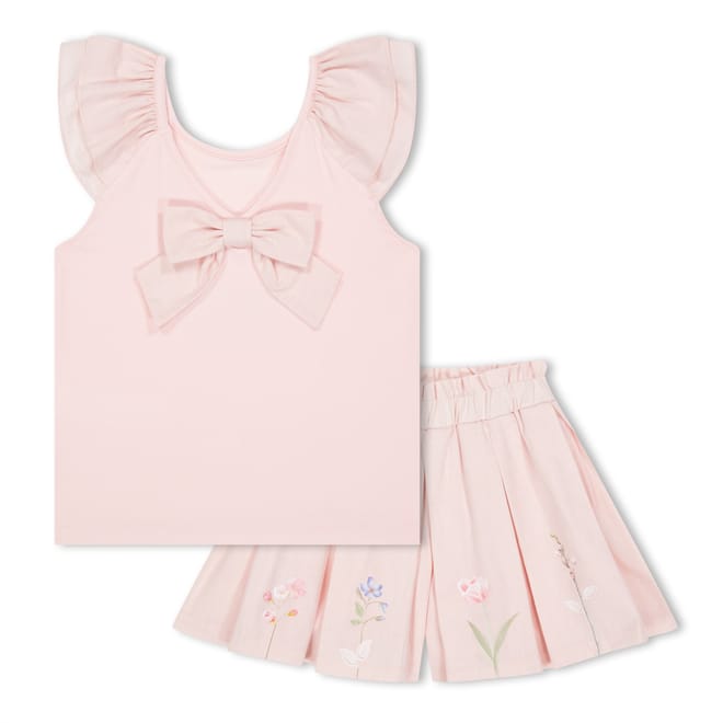 Crew Neck Sleeveless Top and Skirt Set