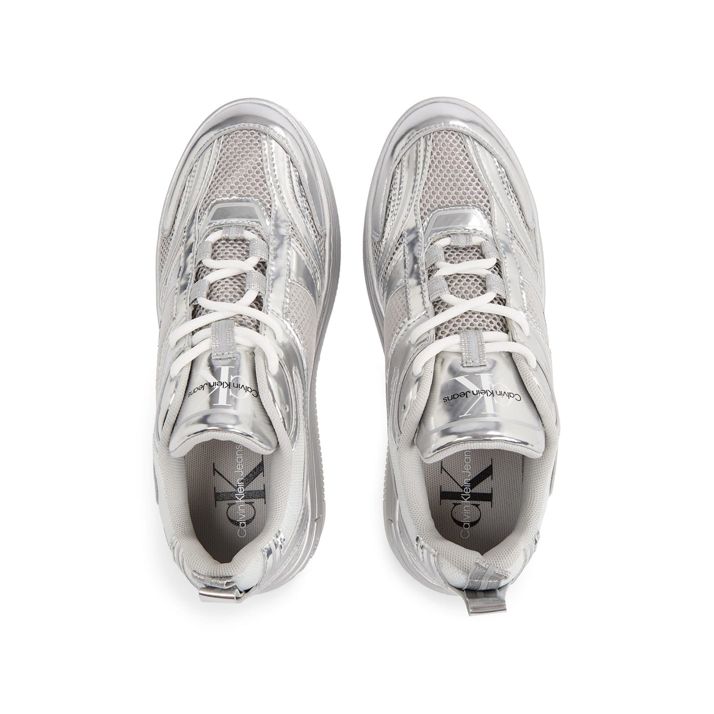 Silver Calvin Klein Jeans Bold Platform Trainers Get The Label