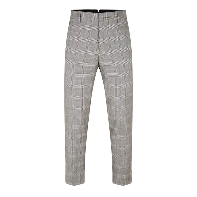 Slim Fit Light Green Check Suit Trousers