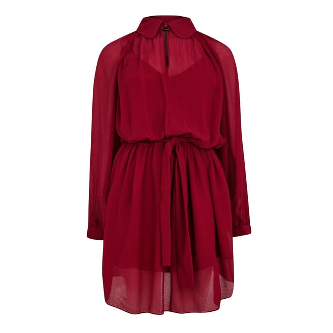 Spotted Bengaline Collared Neck Tunic Dress