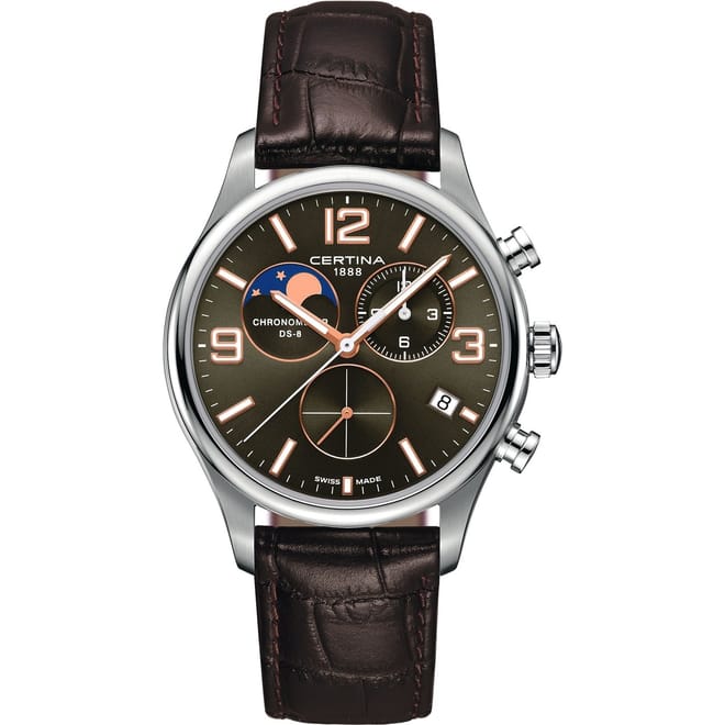 Alligator Leather Strap Analogue Watch