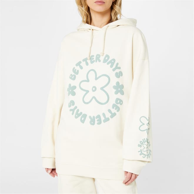 Hooded Lettering Oversize Sweatshirt
