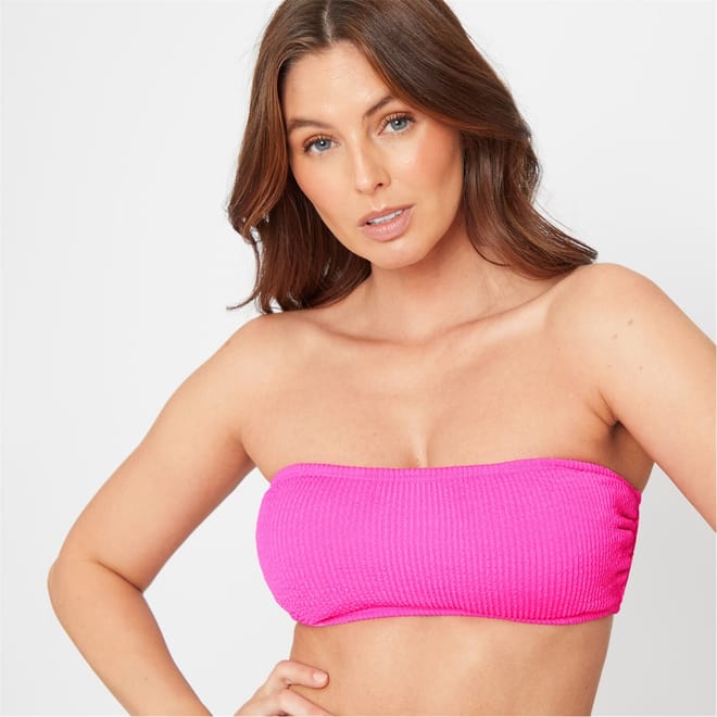 Textured Bandeau Bikini Top